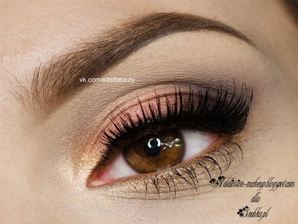 Варианты вечернего макияжа для светло - карих глаз. 03
