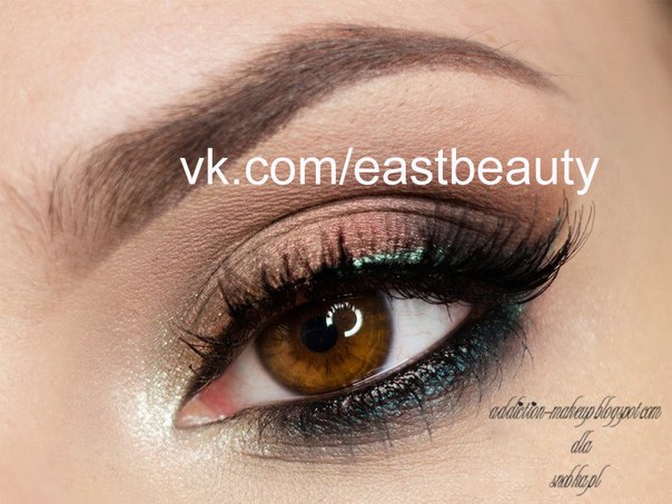 Варианты вечернего макияжа для светло - карих глаз. 01