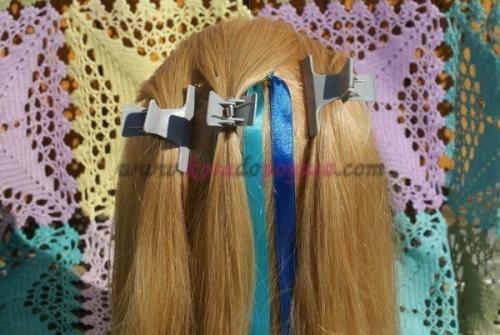 Коса из трех прядей с двумя лентами. 01 Коса из трех прядей с двумя лентами. 01