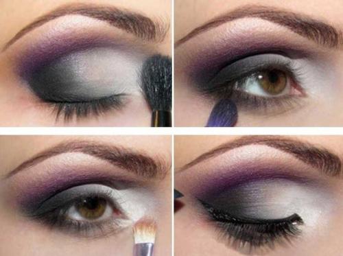 Вечерний макияж для карих глаз с техникой смоуки айз. 01