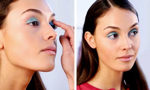 Класс.  Макияж глаз в синей гамме. 01